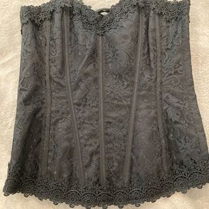 Black laze corset top strapless